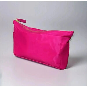 Sonia Kashuk Vibrant Hot Pink Nylon Makeup Bag Cosmetic Pouch‎ with Gold Zipper